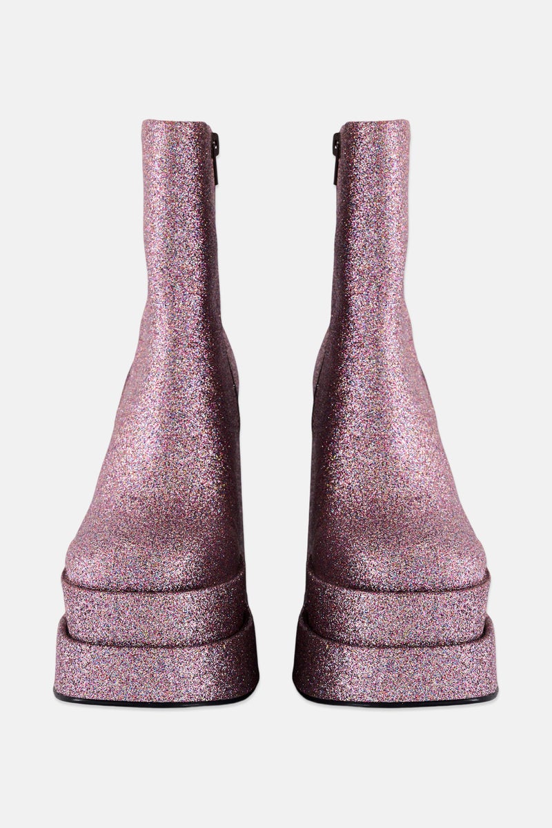 STEVE MADDEN Women Round Toe Block Heel Zip-up Dress Boots, Purple Multi - Image 2